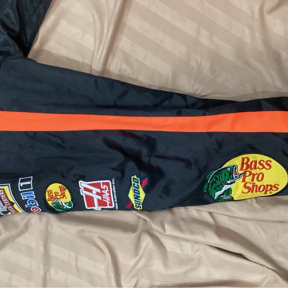 Tony Stewart #14 Bass Pro Shops Mobil 1 Racing Jacket - Black & Orange - Picture 8 of 12